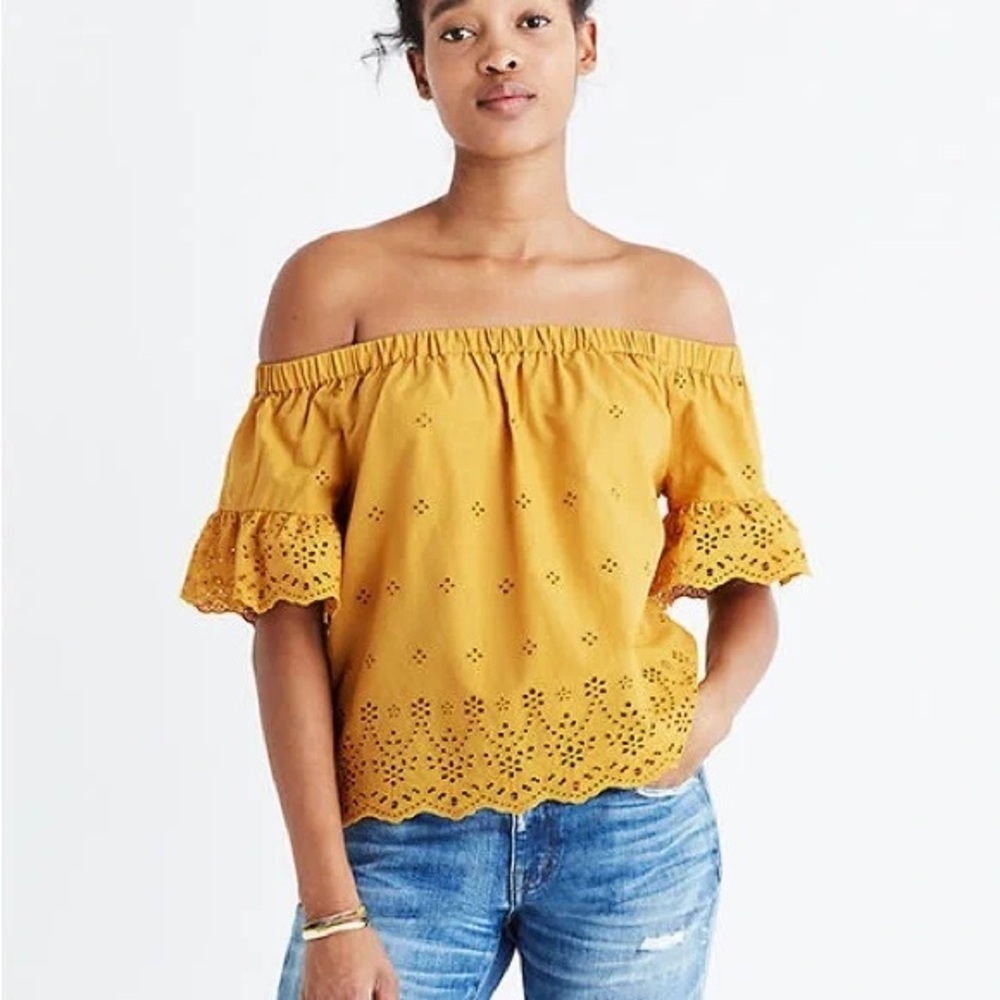 Madewell Eyelet Off Shoulder Top
